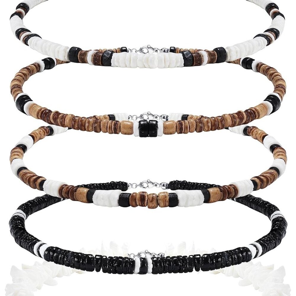 Men's Puka Shell Necklace - Hawaiian Beach Sea Shell Bead Choker
